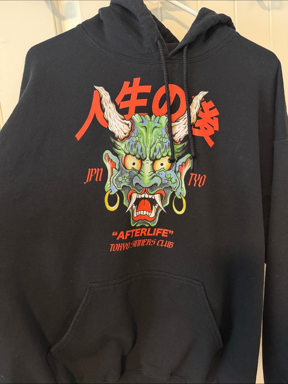 Afterlife Tokyo Demons Club Black Graphic Hoodie